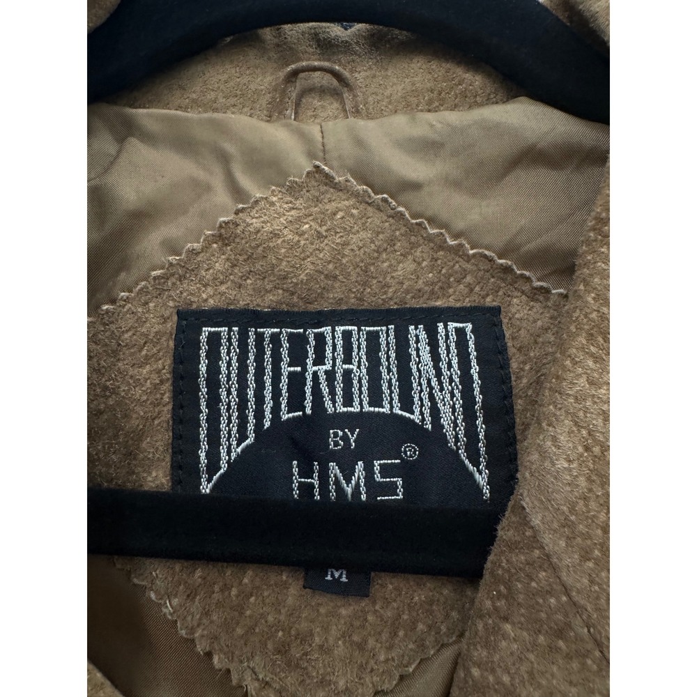 Outerbound by HMS Vintage Tan Suede Leather Cropped Asymmetrical Zip Jacket M - Picture 2 of 10